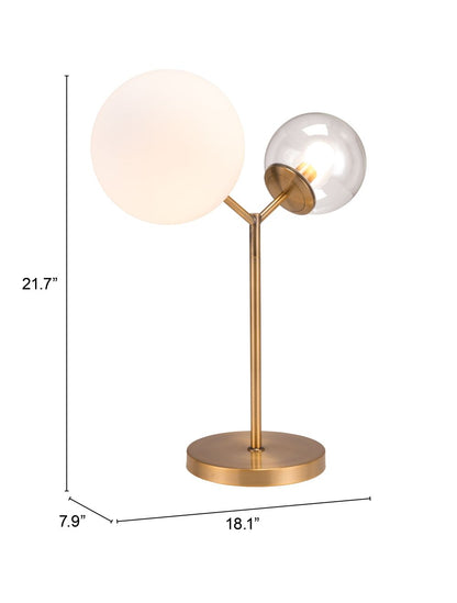 56" Copper Metal Bedside Table Lamp With Clear Globe Shade