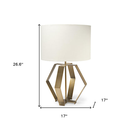 Lampe de table au design géométrique doré