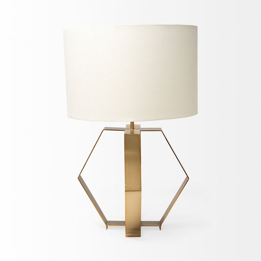 Lampe de table au design géométrique doré