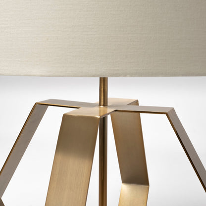 Lampe de table au design géométrique doré