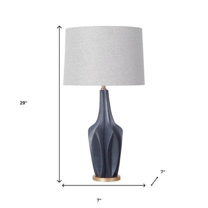 Lampe de table sculpturale bleu ardoise