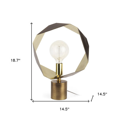 Lampe de table ou de bureau Halo géométrique dorée