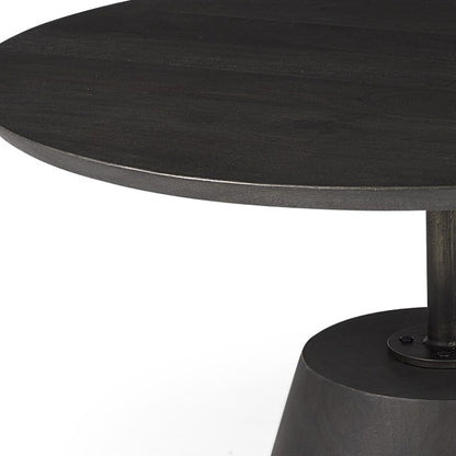 Table basse avec piédestal en bois noir