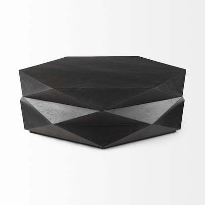 Table basse octogonale noire de 48 po