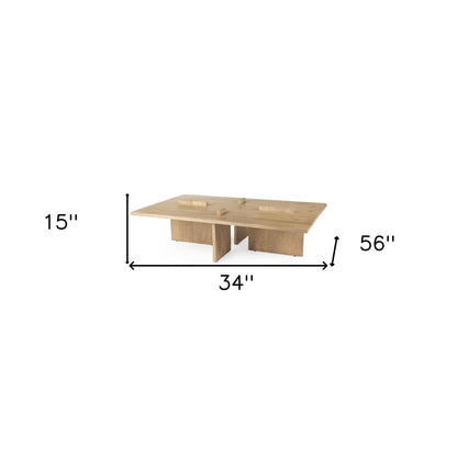 Table basse rectangulaire naturelle de 34 po