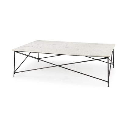 Table basse en métal blanc de 35 po