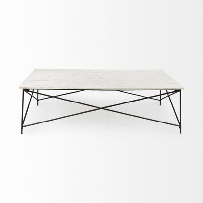 Table basse en métal blanc de 35 po