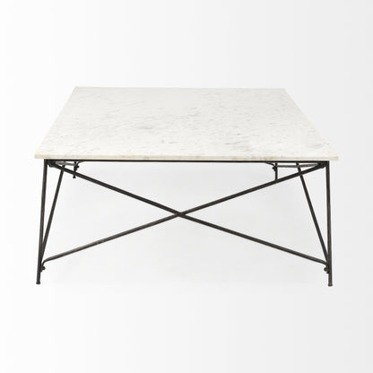 Table basse en métal blanc de 35 po