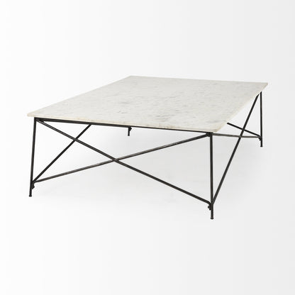 Table basse en métal blanc de 35 po