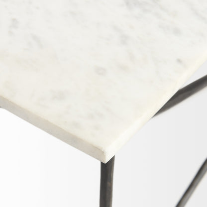 Table basse en métal blanc de 35 po