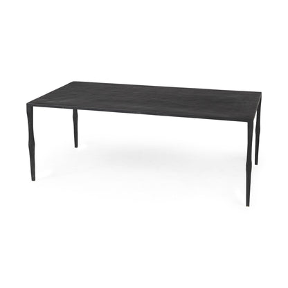 Table basse rectangulaire minimaliste en fer noir