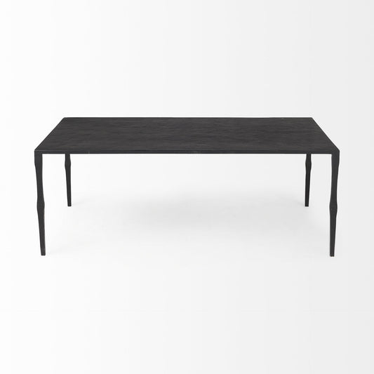 Table basse rectangulaire minimaliste en fer noir