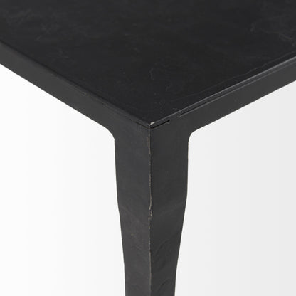 Table basse rectangulaire minimaliste en fer noir