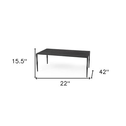 Table basse rectangulaire minimaliste en fer noir