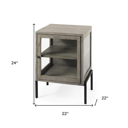 Table d'appoint carrée en bois massif brun de 24 po