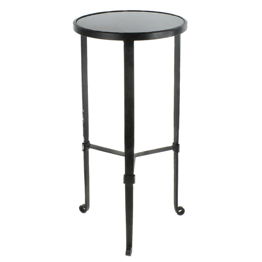 Table d'appoint carrée en fer noir de 24 po