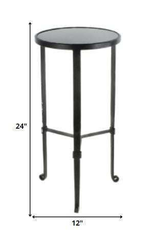 Table d'appoint carrée en fer noir de 24 po