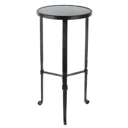 Table d'appoint carrée en fer noir de 24 po