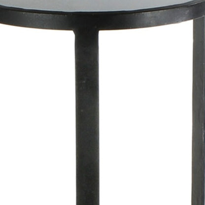 Table d'appoint carrée en fer noir de 24 po