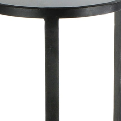 Table d'appoint carrée en fer noir de 24 po