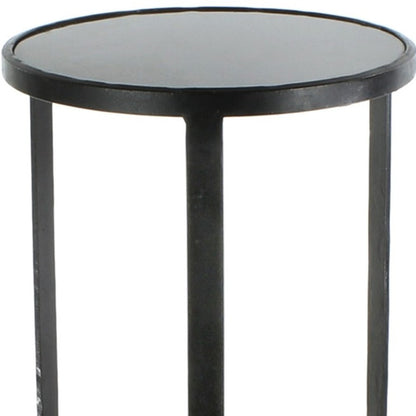 Table d'appoint carrée en fer noir de 24 po