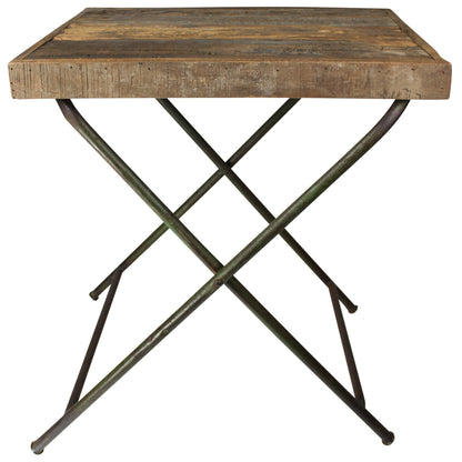 Table d'appoint en bois massif anthracite et marron de 30 po