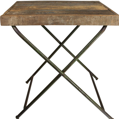 Table d'appoint en bois massif anthracite et marron de 30 po