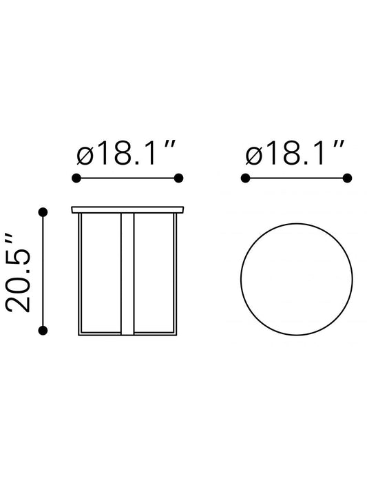 Table d'appoint ronde en pierre blanche et dorée de 21 po