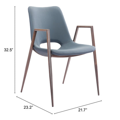 Ensemble de deux chaises de salle à manger à dossier ouvert en similicuir rembourré gris et marron