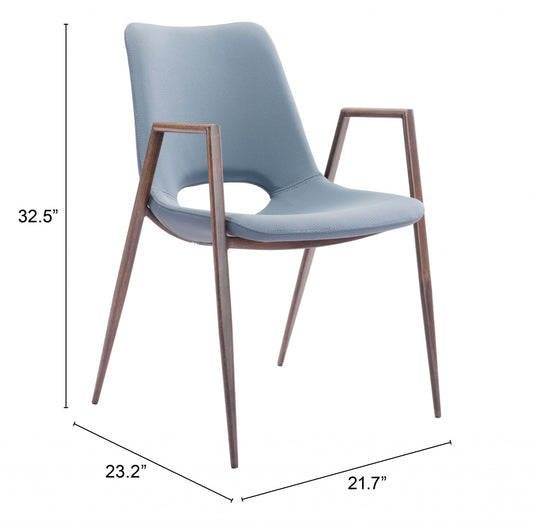 Ensemble de deux chaises de salle à manger à dossier ouvert en similicuir rembourré gris et marron