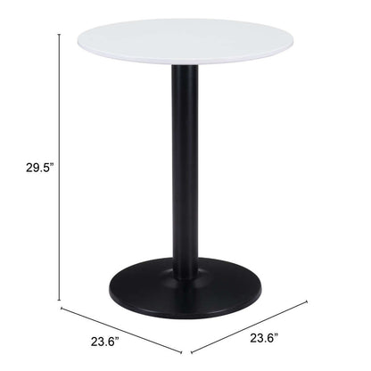 Table d'appoint ronde noire et blanche de 24 po