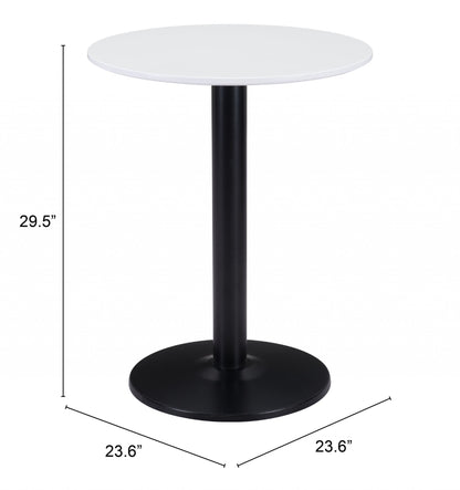 Table d'appoint ronde noire et blanche de 24 po