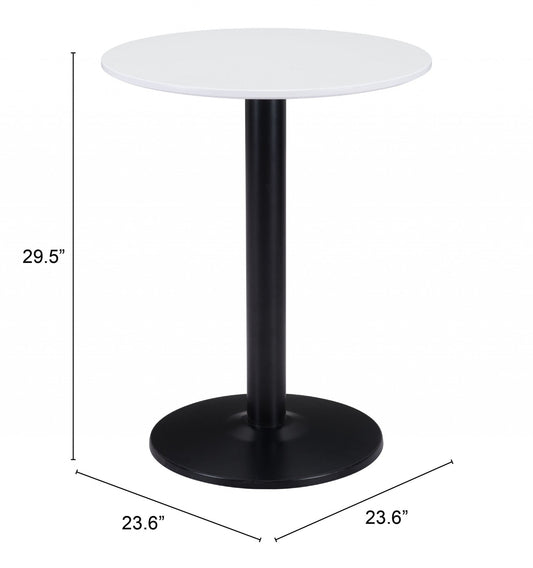 Table d'appoint ronde noire et blanche de 24 po