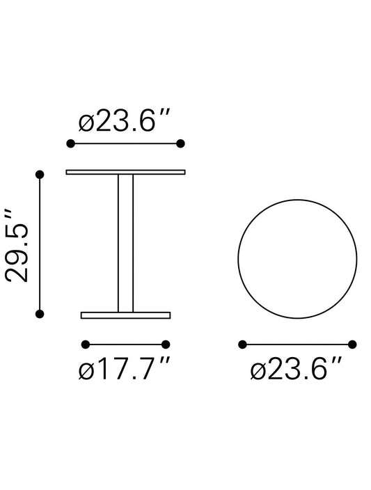 Table d'appoint ronde dorée et blanche de 24 po