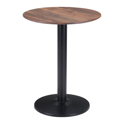 Table d'appoint ronde noire et brune de 24 po