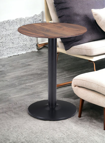 Table d'appoint ronde noire et brune de 24 po