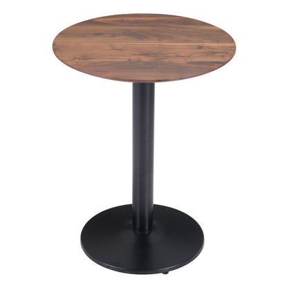 Table d'appoint ronde noire et brune de 24 po