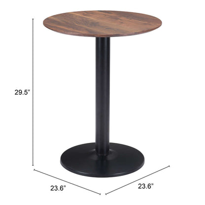 Table d'appoint ronde noire et brune de 24 po