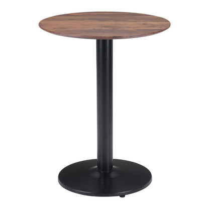 Table d'appoint ronde noire et brune de 24 po