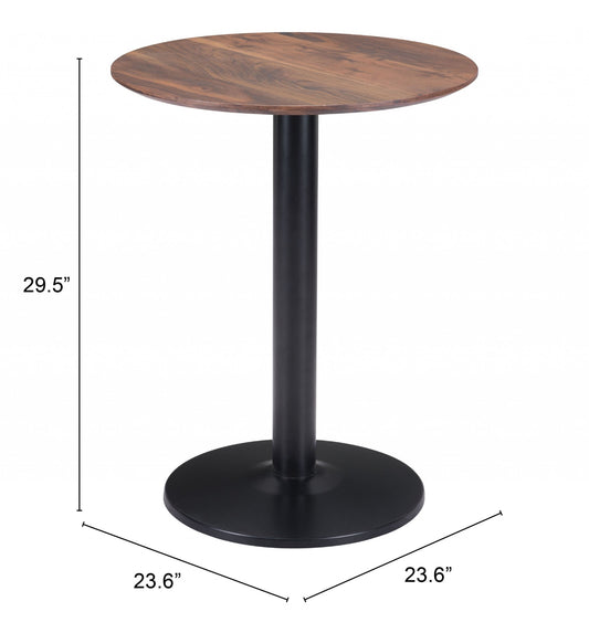 Table d'appoint ronde noire et brune de 24 po