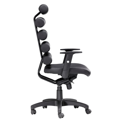 Black Adjustable Swivel Faux Leather Rolling Executive Office Chair