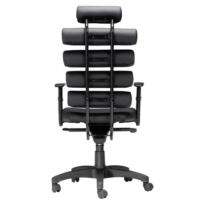 Black Adjustable Swivel Faux Leather Rolling Executive Office Chair