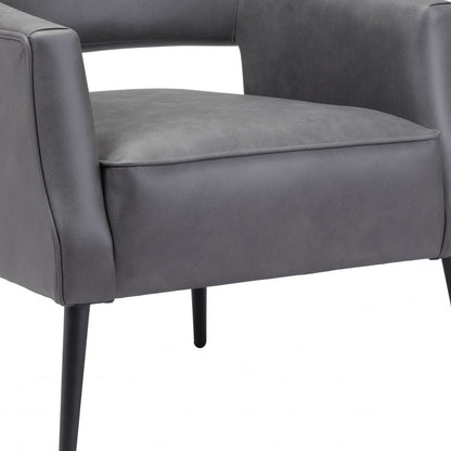 Fauteuil en similicuir gris et doré de 27 po