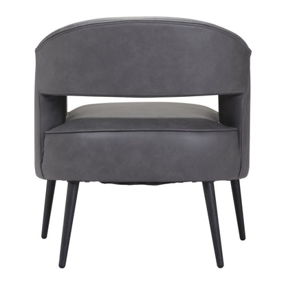 Fauteuil en similicuir gris et doré de 27 po