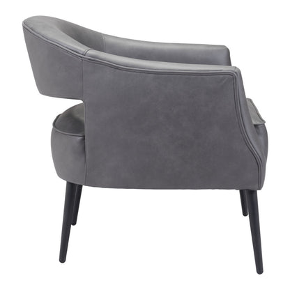 Fauteuil en similicuir gris et doré de 27 po