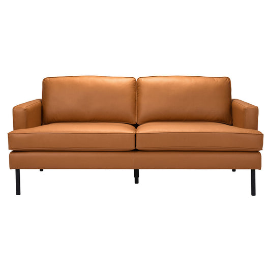 72" Brown Polyester Sofa With Black Legs