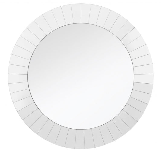 Miroir d'appoint rond en verre transparent de 35 po