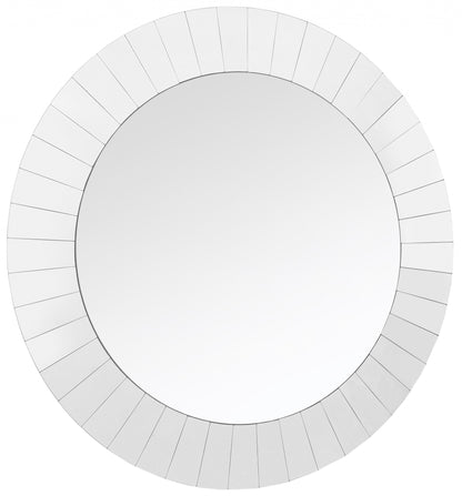 Miroir d'appoint rond en verre transparent de 35 po