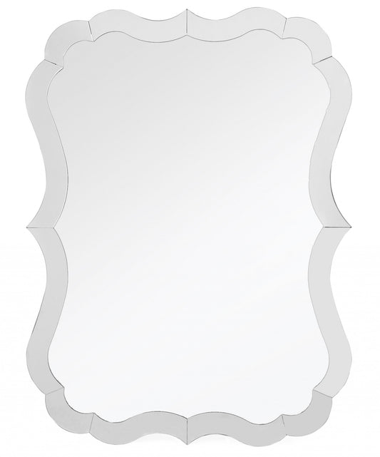 Miroir décoratif encadré en verre fantaisie transparent de 32 po