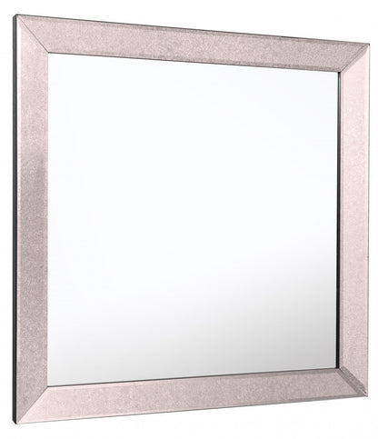 Miroir d'appoint carré en verre gris de 24 po